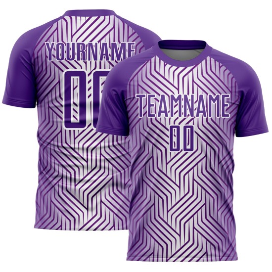 Custom White Lines Sublimation Uniform Jersey Soccer Purple