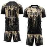Cream Sublimation Custom Jersey City Soccer Black Uniform