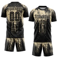Cream Sublimation Custom Jersey City Soccer Black Uniform Cream Sublimation Custom Jersey City Soccer Black Uniform