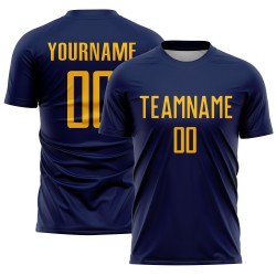 Jersey Soccer Sublimation Navy Uniform Custom Gold