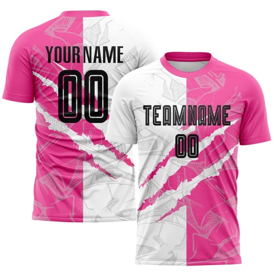 Pattern Uniform Black-Pink Sublimation Custom Scratch Graffiti Jersey Soccer Pattern Uniform Black-Pink Sublimation Custom Scratch Graffiti Jersey Soccer