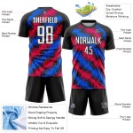 Red-Royal Jersey Sublimation Soccer Custom Uniform Black Red-Royal Jersey Sublimation Soccer Custom Uniform Black