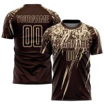 Soccer Custom Cream Jersey Uniform Sublimation Brown Soccer Custom Cream Jersey Uniform Sublimation Brown