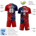 Graffiti Custom Scratch Uniform Jersey Sublimation Red-Navy Pattern USA Soccer
