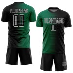 Kelly Green-White Uniform Line Gradient Custom Black Jersey Sublimation Soccer Kelly Green-White Uniform Line Gradient Custom Black Jersey Sublimation Soccer
