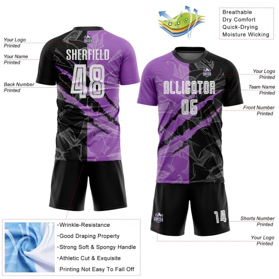 Scratch Jersey Pattern Uniform Purple Black-Medium Graffiti Soccer Sublimation Custom Scratch Jersey Pattern Uniform Purple Black-Medium Graffiti Soccer Sublimation Custom
