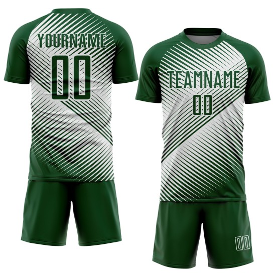Soccer Jersey Custom Sublimation Line White Green Uniform