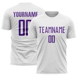 Purple Custom White Jersey Uniform Soccer Sublimation