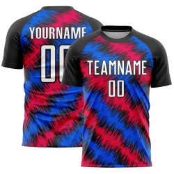 Red-Royal Jersey Sublimation Soccer Custom Uniform Black