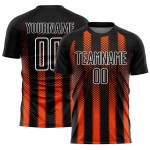 Jersey Shape Orange-White Black Uniform Custom Soccer Geometric Sublimation Jersey Shape Orange-White Black Uniform Custom Soccer Geometric Sublimation