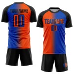 Fashion Soccer Custom Uniform Thunder Sublimation Jersey Gradient Orange-Black Blue