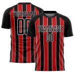 Line Black Jersey Uniform Soccer Red-White Sublimation Custom Line Black Jersey Uniform Soccer Red-White Sublimation Custom