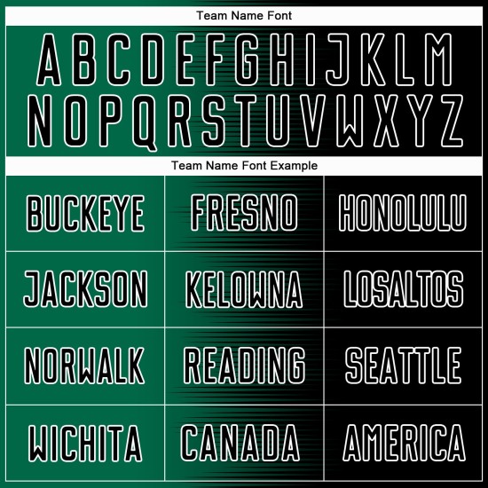 Kelly Green-White Uniform Line Gradient Custom Black Jersey Sublimation Soccer Kelly Green-White Uniform Line Gradient Custom Black Jersey Sublimation Soccer