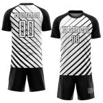 Soccer Uniform Black Sublimation Jersey Custom White Soccer Uniform Black Sublimation Jersey Custom White
