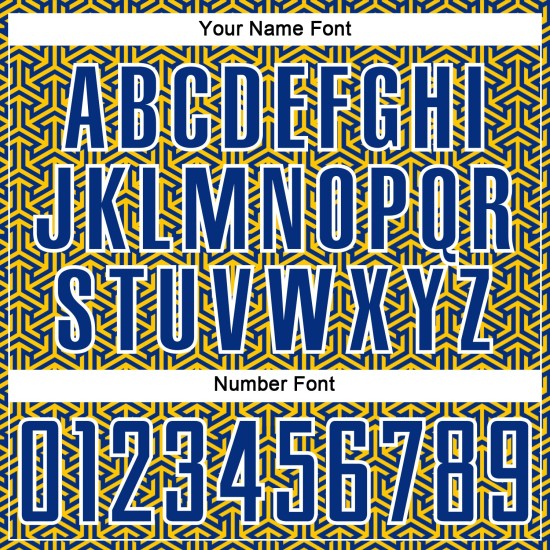 Custom Geometric Jersey Soccer Arrow Royal Yellow-White Uniform Sublimation Custom Geometric Jersey Soccer Arrow Royal Yellow-White Uniform Sublimation