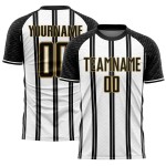White-Old Uniform Line Jersey Gold Soccer Sublimation Black Custom White-Old Uniform Line Jersey Gold Soccer Sublimation Black Custom