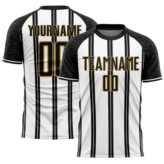 White-Old Uniform Line Jersey Gold Soccer Sublimation Black Custom White-Old Uniform Line Jersey Gold Soccer Sublimation Black Custom