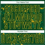 Abstract Sublimation Green Art Fragment Custom Jersey Uniform Green Soccer Gold-Kelly