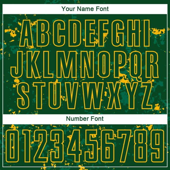 Abstract Sublimation Green Art Fragment Custom Jersey Uniform Green Soccer Gold-Kelly