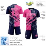 Jersey Graffiti Soccer Pink-Navy Scratch Sublimation Uniform Custom Pattern