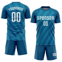 Jersey Soccer White Sublimation Uniform Custom Teal Jersey Soccer White Sublimation Uniform Custom Teal