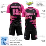 Jersey Pink Custom Soccer Uniform Splash Black-White Sublimation Jersey Pink Custom Soccer Uniform Splash Black-White Sublimation