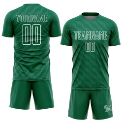 White Sublimation Shape Custom Kelly Soccer Green Uniform Waves Jersey