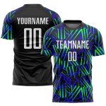 Soccer Custom Jersey Black Sublimation Green White-Neon Uniform Soccer Custom Jersey Black Sublimation Green White-Neon Uniform