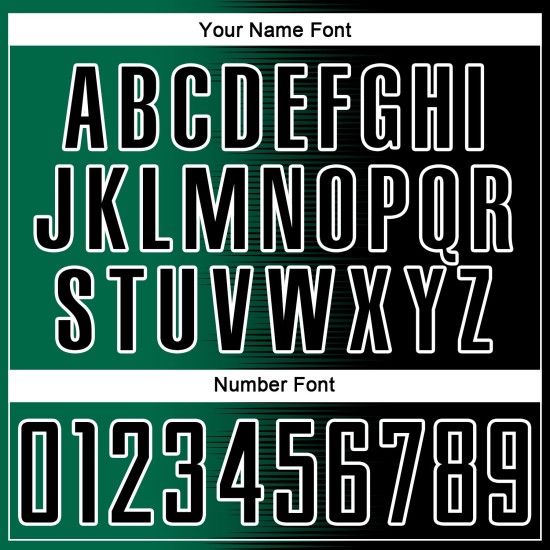 Kelly Green-White Uniform Line Gradient Custom Black Jersey Sublimation Soccer Kelly Green-White Uniform Line Gradient Custom Black Jersey Sublimation Soccer