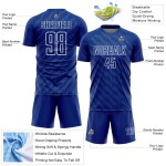 Custom Uniform Shape Sublimation Waves Jersey White Royal Soccer Custom Uniform Shape Sublimation Waves Jersey White Royal Soccer