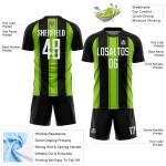 Black White-Neon Green Uniform Line Jersey Soccer Custom Sublimation