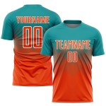 Soccer Uniform Jersey Teal Orange-White Custom Sublimation Soccer Uniform Jersey Teal Orange-White Custom Sublimation