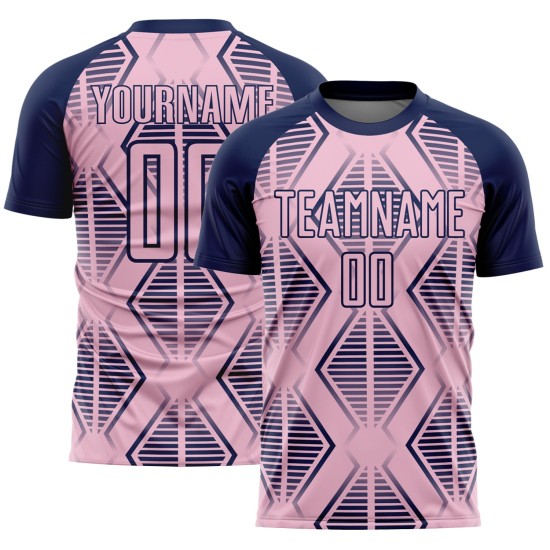 Pink Jersey Geometric Shapes Soccer Sublimation Navy Custom Light Uniform Pink Jersey Geometric Shapes Soccer Sublimation Navy Custom Light Uniform