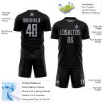 Sublimation Uniform Soccer Custom Black Jersey Gray Sublimation Uniform Soccer Custom Black Jersey Gray
