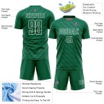 White Sublimation Shape Custom Kelly Soccer Green Uniform Waves Jersey