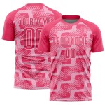 Sublimation Light Soccer Pink Neon Line Custom Uniform Pink-White Jersey Sublimation Light Soccer Pink Neon Line Custom Uniform Pink-White Jersey