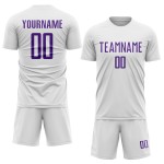 Purple Custom White Jersey Uniform Soccer Sublimation Purple Custom White Jersey Uniform Soccer Sublimation