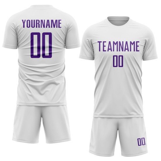 Purple Custom White Jersey Uniform Soccer Sublimation Purple Custom White Jersey Uniform Soccer Sublimation
