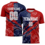 Graffiti Custom Scratch Uniform Jersey Sublimation Red-Navy Pattern USA Soccer