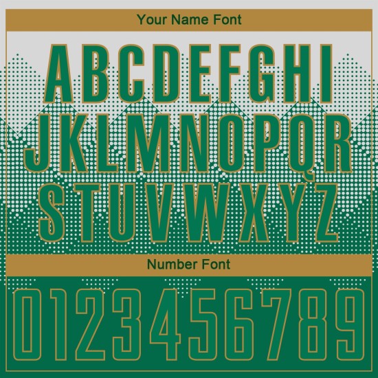 Soccer Green-Old Uniform Sublimation Gold Custom Kelly White Jersey