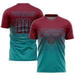 Crimson Sublimation Teal Custom Soccer Jersey Uniform