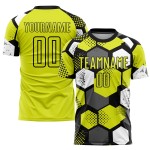 Jersey Yellow Custom Uniform Black-White Neon Sublimation Soccer Jersey Yellow Custom Uniform Black-White Neon Sublimation Soccer