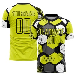 Jersey Yellow Custom Uniform Black-White Neon Sublimation Soccer