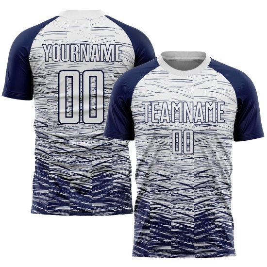 White Uniform Custom Soccer Sublimation Navy Jersey White Uniform Custom Soccer Sublimation Navy Jersey