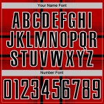 Jersey Custom Lines Soccer Sublimation Red Black-White Uniform