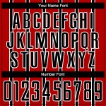 Custom Soccer Stripe Black-White Sublimation Jersey Red Line Uniform Custom Soccer Stripe Black-White Sublimation Jersey Red Line Uniform