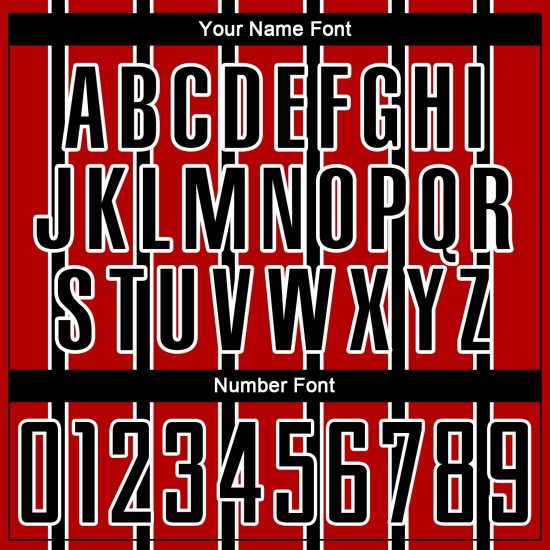 Custom Soccer Stripe Black-White Sublimation Jersey Red Line Uniform Custom Soccer Stripe Black-White Sublimation Jersey Red Line Uniform