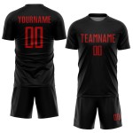 Custom Uniform Black Jersey Red Soccer Sublimation Custom Uniform Black Jersey Red Soccer Sublimation