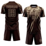 Soccer Custom Cream Jersey Uniform Sublimation Brown Soccer Custom Cream Jersey Uniform Sublimation Brown