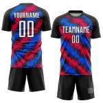 Red-Royal Jersey Sublimation Soccer Custom Uniform Black Red-Royal Jersey Sublimation Soccer Custom Uniform Black